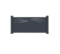 Clôture brise-vue en aluminium - CASANOOV - Modèle LIFE - Gris anthracite - Largeur 189 cm x hauteur 166 cm
