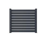 Clôture brise-vue en aluminium - CASANOOV - VOGEL - Gris anthracite - 189 x 166 cm - Kit complet - 9 lames thermolaquées