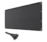 Clôture brise-vue noire de 1,8 m x 15,2 m en maille robuste pour panneau extérieur, jardin, jardin, porche, terrasse, balcon LSYY