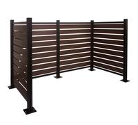 Clôture Cache-Poubelles En Aluminium Abri Pour Poubelles Jusqu À 8 Poubelles Aspect Bois Marron Extensible 130x206x110 Cm 04_0006441