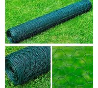 Cloture Chien, Clôture en treillis acier hexagonal 1x25 m vert foncé, Haie Artificielle pour Balcon, Terrasse, Extérieur