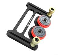 Clôture compatible avec rail en T, table de toupie, guide d'alimentation en alliage d'aluminium, avec rouleau de roue à double roulement, poussée réglable pour le travail du bois