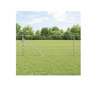Clôture de champ vidaXL 0.8x50 m en acier galvanisé 3351445 Gris