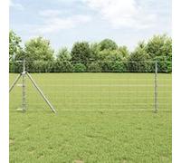 Clôture de champ vidaXL 0.8x50 m en acier galvanisé 3351364 Gris