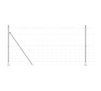 Clôture De Champ Vidaxl 1,2x25 M En Acier Galvanisé, Poteaux De Clôture Vidaxl Avec Plaques De Base 13 Pcs Ø32mm 68,5 Cm En Acier Galvanisé