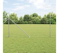 Clôture De Champ Vidaxl 1,4x50 M En Acier Galvanisé, Poteaux De Clôture Vidaxl Avec Piquet 13 Pcs Ø32 Mm 160 Cm En Acier Galvanisé
