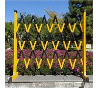 Clôture de circulation extensible avec roulettes - Barrière de sécurité industrielle mobile pour l'entretien de la route et la protection du site de travail (jaune et noir, 1,2 x 5 m)