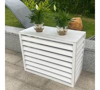 Clôture de climatisation extérieure multifonctionnelle - Réduction du bruit - Écran pour jardins et balcons - Design élégant - 4 blancs - Pratique pour les pompes à chaleur