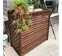 Clôture de climatiseur, abat-jour vénitien anti-pluie, protection solaire, couvercle de climatiseur, housse de protection externe pour climatiseur, support de fleurs en bois massif (taille : 111 x 50