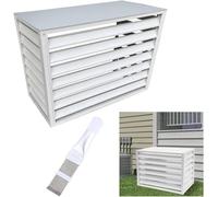 Clôture de climatiseur, clôture de poubelle, Couvercle de climatiseur mini-split en aluminium 39,4 x 19,7 x 27,6 pouces, grilles décoratives de protection for climatiseurs et pompes à chaleur avec pei