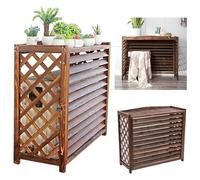 Clôture de climatiseur, clôture de poubelle, Écran en bois, support de fleurs for climatiseurs, grilles en bois massif autoportantes for climatiseurs et pompes à chaleur(100x43x94cm)