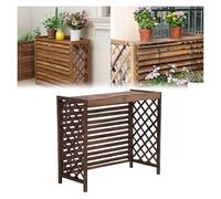 Clôture de climatiseur, clôture de poubelle, Support de fleurs for climatiseur en bois, grille de protection cachée, écran de confidentialité for extérieur(120x57x100cm)