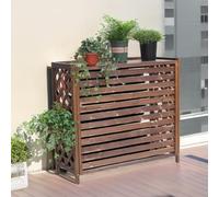 Clôture de climatiseur, couvercle de radiateur, climatiseur à persiennes, unité extérieure, support de fleurs, cacher le climatiseur, support de climatiseur en bois (taille : grand) (une couleur