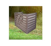 Clôture de climatiseur extérieur Cachez votre unité de climatisation avec un brise-vue marron élégant pour fenêtre de jardin, terrasse, design à trois côtés (110 cm)