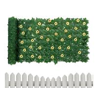 Clôture de confidentialité avec lierre - Panneau artificiel extérieur 100 x 300 cm avec écran de protection | Haie artificielle avec 96 tournesols décoratifs, couverture végétale pour clôtures