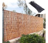 Clôture de confidentialité en bambou naturel - Clôture de jardin, clôtures décoratives, rouleaux de clôture de 7,1 cm, 1,5 m, 1,8 m de haut, peut être coupé et personnalisé (174 x 244 cm)