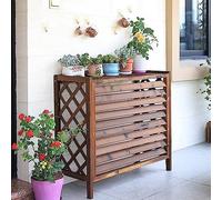 Clôture De Confidentialité Extérieure, Couverture De Climatisation, Support For Plante, Couverture De Climatiseur Cachée En Bois, 3 Panneaux (Color : A, Size : 105X47X80Cm)