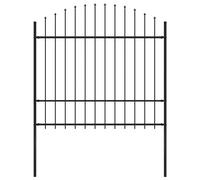Clôture de Jardin à Dessus en Lance Panneaux de Clôture Décorative Barrière de Jardin Patio Ferme Extérieur (1,5-1,75)x5,1 m Acier