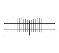 Clôture de jardin - vidaXL - Acier - 0,75-1 x 3,4 m - Noir - Panneaux et poteaux inclus