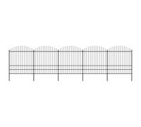 Clôture De Jardin À Dessus En Lance Acier (1,75-2)X8,5 M Noir