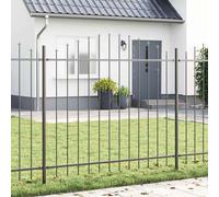 Clôture de jardin vidaXL avec haut en arc gris 3,4x1,5 m en acier 3360097