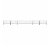 Tuinhek met speren bovenkant (0,5-0,75)x10,2 m staal zwart277708