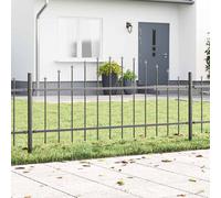 vidaXL Clôture de jardin Panneau fermé en acier gris 8,5x0,75 m sommets en arceaux
