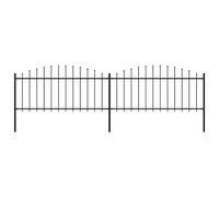 vidaXL Clôture de jardin Acier 0,5-0,75 x 3,4 m Noir Panneaux et poteaux inclus