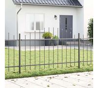 vidaXL Clôture de jardin Panneau fermé en acier, sommet arrondi gris 10,2x1 m