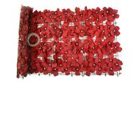 Clôture de jardin artificielle pour haie de fleurs de cerisier pour une utilisation en extérieur Panneau en plastique avec couverture de feuilles haute densité (rouge)