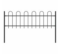 Clôture de jardin avec design à armatures en acier noir pour la délimitation de terrain et la sécurité comme clôture métallique revêtue par pulvérisation