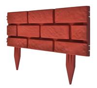 Clôture de Jardin - VIDAXL - 11x Séparateur de Gazon - Polypropylène - 45 cm - Rouge