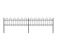 Clôture De Jardin Avec Dessus En Cerceau Acier 3,4 X 0,6 M Noir