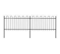 Clôture De Jardin Avec Dessus En Cerceau Acier 3,4 X 1 M Noir