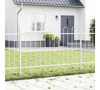 Vidaxl Clôture De Jardin Blanche Avec Un Haut En Cercle, 5,1x1 M, En Acier