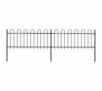Vidaxl Clôture De Jardin Avec Dessus En Cerceau Acier 1,8 M Noir