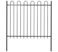 vidaXL Cl?ture de jardin avec dessus en cerceau Acier 5,1 x 1,5 m Noir