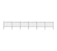 Clôture De Jardin Avec Dessus En Lance Acier 10,2 X 1,2 M Noir