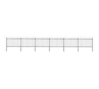 Clôture De Jardin Avec Dessus En Lance Acier 10,2 X 1,2 M Noir