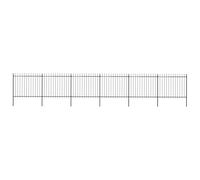 Clôture De Jardin Avec Dessus En Lance Acier 10,2 X 1,5 M Noir