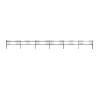 vidaXL Cl?ture de jardin avec dessus en lance Acier 10,2 x 0,6 m Noir