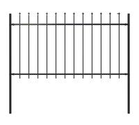 Clôture de Jardin avec Dessus en Lance Panneaux de Clôture Décorative Barrière de Jardin Patio Ferme Extérieur Acier 6,8x1 m