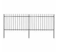 Clôture de Jardin avec Dessus en Lance Acier 10,2x0,6 m Panneau Cour vidaXL