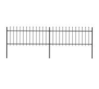 Clôture De Jardin Avec Dessus En Lance Acier 3,4x0,8 M Noir