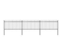 Clôture De Jardin Avec Dessus En Lance Acier 5,1 X 1 M Noir