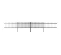 Clôture de Jardin avec Dessus en Lance Panneaux de Clôture Décorative Barrière de Jardin Patio Ferme Extérieur Acier 6,8x0,8 m