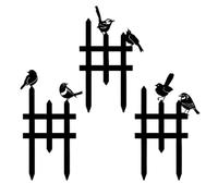 Clôture de jardin avec piquets - 3 pièces de barrière à piquet en forme d'oiseau | Clôture de sol en fer forgé, bordure de jardin décorative pour parterres de fleurs, paysage, arrière-cour