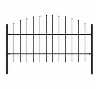 Clôture de jardin, avec pointe de lance, en acier, 181 x 100 cm, noir, brise-vue robuste, pour l'extérieur, panneaux de clôture durables pour délimitation de terrain