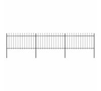 Clôture de jardin avec pointe de lance en acier revêtu par pulvérisation - 510 x 150 cm - Noir - Grille robuste pour jardin, cour et terrain - Protection durable