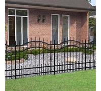 vidaXL Clôture de jardin noire avec sommet en forme de lance 240 x 100 cm Acier thermolaqué